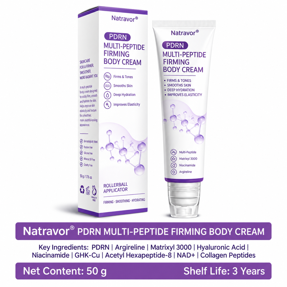 Natravor®🎗️ PDRN Multi-Peptide Firming Body Cream | Anti-Aging Skincare, Deep Hydration, Firming & Lifting Care for Smoother, More Radiant-Looking Skin(c)