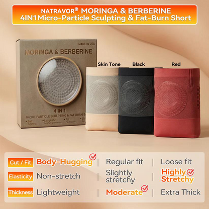 Official Brand Store|2026 Moringa & Berberine 4-in-1 Micro-Particle Shaping & Fat Burning Shorts