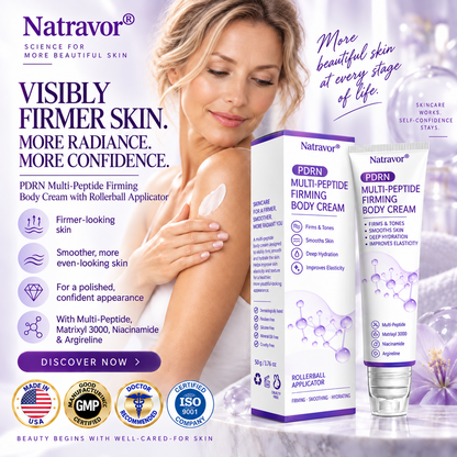 Natravor®🎗️ PDRN Multi-Peptide Firming Body Cream | Anti-Aging Skincare, Deep Hydration, Firming & Lifting Care for Smoother, More Radiant-Looking Skin（c）